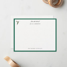 Elegant personalized hummingbird ノートカード