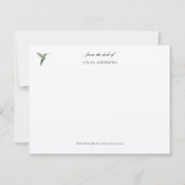 Elegant personalized hummingbird ノートカード (正面)