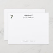 Elegant personalized hummingbird ノートカード (正面/裏面)