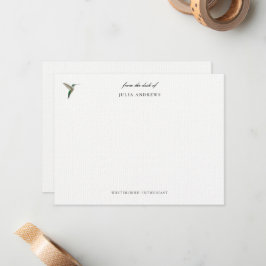 Elegant personalized hummingbird ノートカード