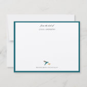 Elegant personalized hummingbird ノートカード (正面)