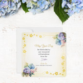 Elegant Personalized Hydrangea Flat Birthday カード