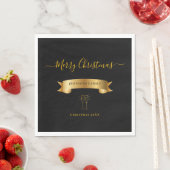 Elegant Personalized Merry Christmas Napkins スタンダードランチョンナプキン (インサイチュ)