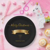 Elegant Personalized Merry Christmas Paper Plates ペーパープレート (パーティー)