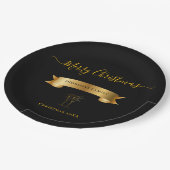 Elegant Personalized Merry Christmas Paper Plates ペーパープレート (アングル)