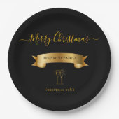 Elegant Personalized Merry Christmas Paper Plates ペーパープレート (正面)