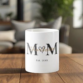 Elegant Personalized Mom Name Est Year Mug コーヒーマグカップ