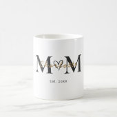 Elegant Personalized Mom Name Est Year Mug コーヒーマグカップ (中央)