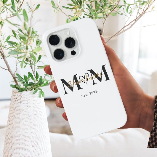 Elegant Personalized Mom Name Est Year Phone Case iPhoneケース