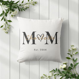 Elegant Personalized Mom Name Est Year Pillow クッション