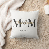 Elegant Personalized Mom Name Est Year Pillow クッション (ブランケット)