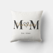 Elegant Personalized Mom Name Est Year Pillow クッション (裏面)