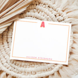 Elegant Personalized Monogram 3D Letter A Initial  ノートカード