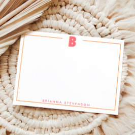 Elegant Personalized Monogram 3D Letter B Initial  ノートカード