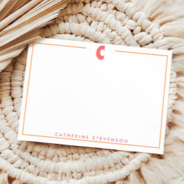 Elegant Personalized Monogram 3D Letter C Initial  ノートカード