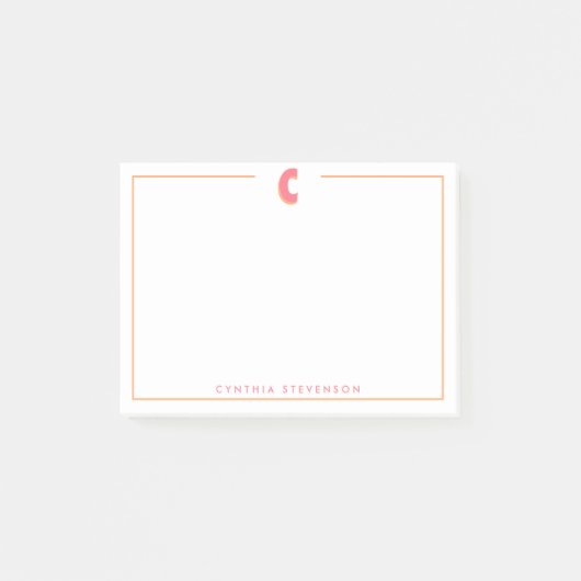 Elegant Personalized Monogram 3D Letter C Initial  ポストイット (正面)