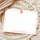 Elegant Personalized Monogram 3D Letter D Initial  ノートカード