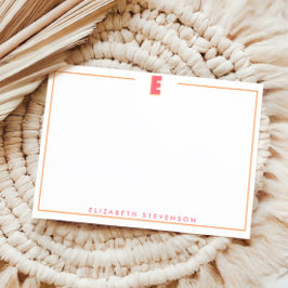 Elegant Personalized Monogram 3D Letter E Initial  ノートカード