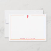 Elegant Personalized Monogram 3D Letter F Initial ノートカード (正面)