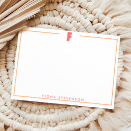 Elegant Personalized Monogram 3D Letter F Initial  ノートカード