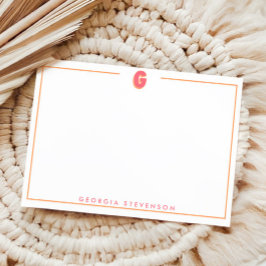 Elegant Personalized Monogram 3D Letter G Initial  ノートカード