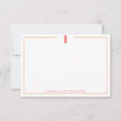 Elegant Personalized Monogram 3D Letter I Initial ノートカード (正面)