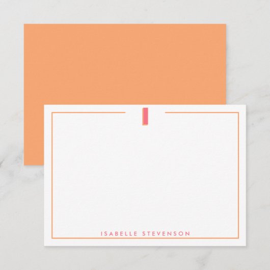 Elegant Personalized Monogram 3D Letter I Initial  ノートカード (正面/裏面)