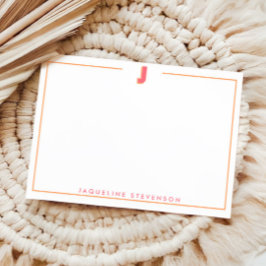 Elegant Personalized Monogram 3D Letter J Initial  ノートカード