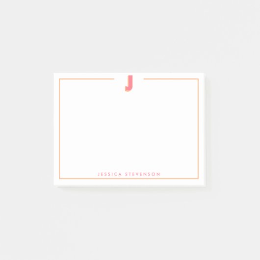 Elegant Personalized Monogram 3D Letter J Initial  ポストイット (正面)