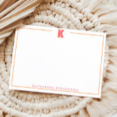 Elegant Personalized Monogram 3D Letter K Initial ノートカード