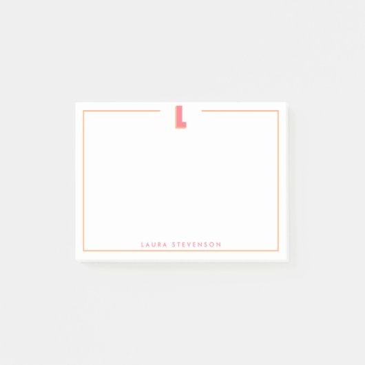 Elegant Personalized Monogram 3D Letter L Initial  ポストイット (正面)