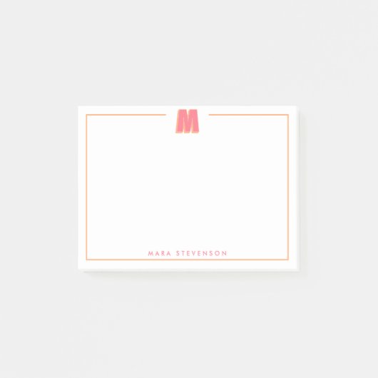 Elegant Personalized Monogram 3D Letter M Initial ポストイット (正面)