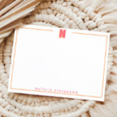 Elegant Personalized Monogram 3D Letter N Initial  ノートカード