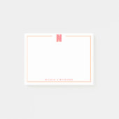 Elegant Personalized Monogram 3D Letter N Initial  ポストイット (正面)