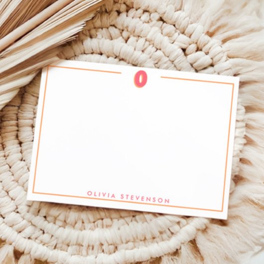 Elegant Personalized Monogram 3D Letter O Initial  ノートカード