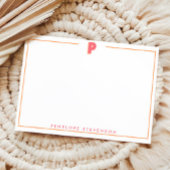 Elegant Personalized Monogram 3D Letter P Initial ノートカード