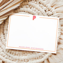 Elegant Personalized Monogram 3D Letter P Initial  ノートカード