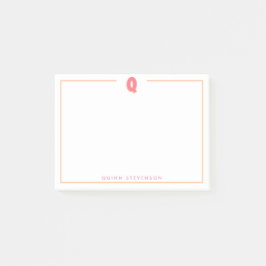 Elegant Personalized Monogram 3D Letter Q Initial  ポストイット