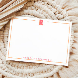 Elegant Personalized Monogram 3D Letter R Initial  ノートカード