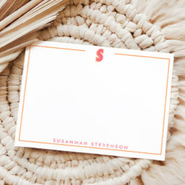 Elegant Personalized Monogram 3D Letter S Initial  ノートカード