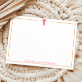 Elegant Personalized Monogram 3D Letter T Initial  ノートカード