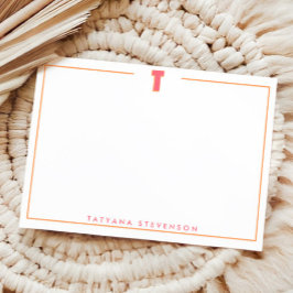 Elegant Personalized Monogram 3D Letter T Initial  ノートカード