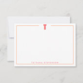 Elegant Personalized Monogram 3D Letter T Initial  ノートカード (正面)