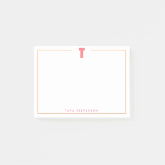 Elegant Personalized Monogram 3D Letter T Initial  ポストイット (正面)