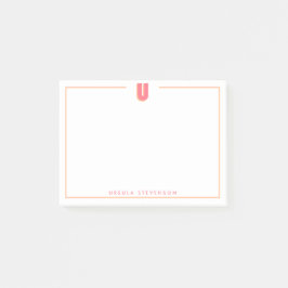 Elegant Personalized Monogram 3D Letter U Initial  ポストイット