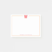 Elegant Personalized Monogram 3D Letter W Initial  ポストイット (正面)