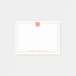 Elegant Personalized Monogram 3D Letter W Initial  ポストイット