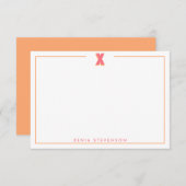 Elegant Personalized Monogram 3D Letter X Initial  ノートカード (正面/裏面)