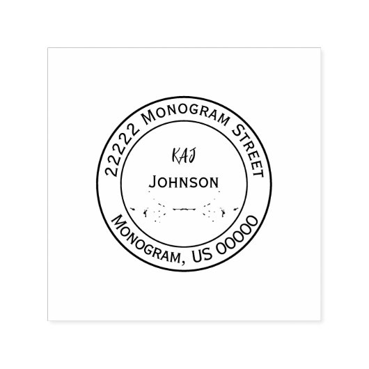 Elegant Personalized Monogram Name Address Stamp セルフインキングスタンプ (デザイン)