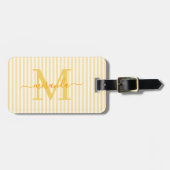 Elegant Personalized Monogram Yellow Stripes ラゲッジタグ (正面横)